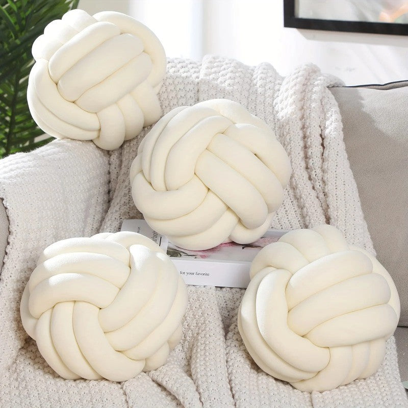 Woven Knotted Ball Pillow Gaming Chair Back Stuffed Cushion Cute Plush Throw Pillow Sofa Decorative Cushion Home Accessories