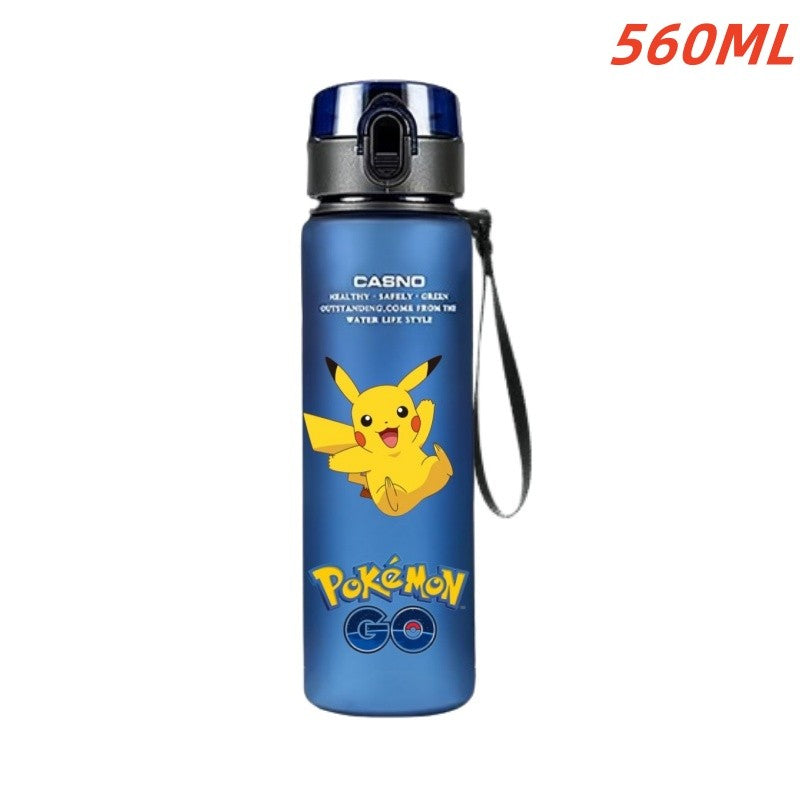 Copo de água Pokémon de 560ML, anime portátil, infantil, fofo Pikachu Gengar, garrafa de água de plástico para esportes ao ar livre, grande capacidade, presentes
