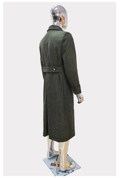 Nerazzurri Autumn Winter Long Luxury Elegant Chic Thick Warm Woolen Polo Coat for Men Double Breasted Wool & blends Overcoat