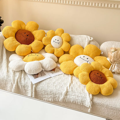 Sunflower Plush Toy Pillow Stuffed Daisy Flower Cushion Flower Shaped Doll Pillow For Kids Girl Bedroom Gift Home And Decor 1 PC