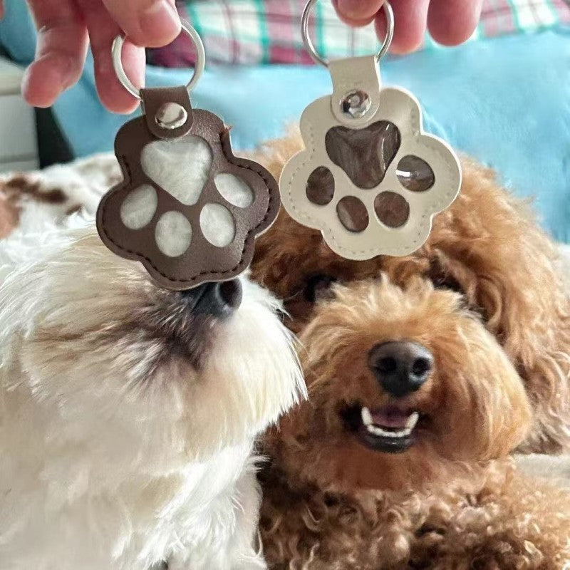 Chaveiro de Couro para Lembranças de Pelo de Pet, Medalhão Memorial para Guardar Pelo de Cão ou Gato, Lindo Presente de Luto por Pet, Chaveiro de Bolsa de Lembrança