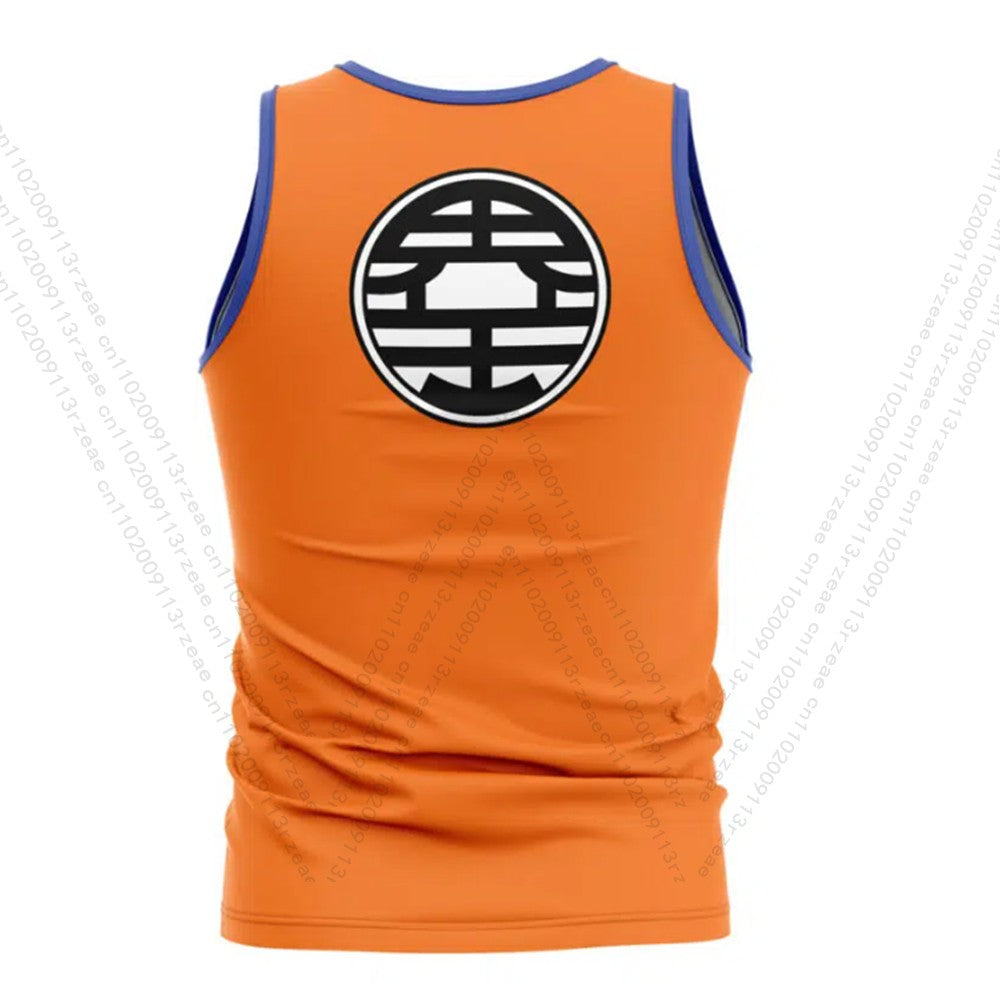 Goku Kame Kai Dragon Ball Anime Tank Top Men's Cosplay Print Gym T-shirt Exercise Casual Breathable Sports Kid Basketball Vest