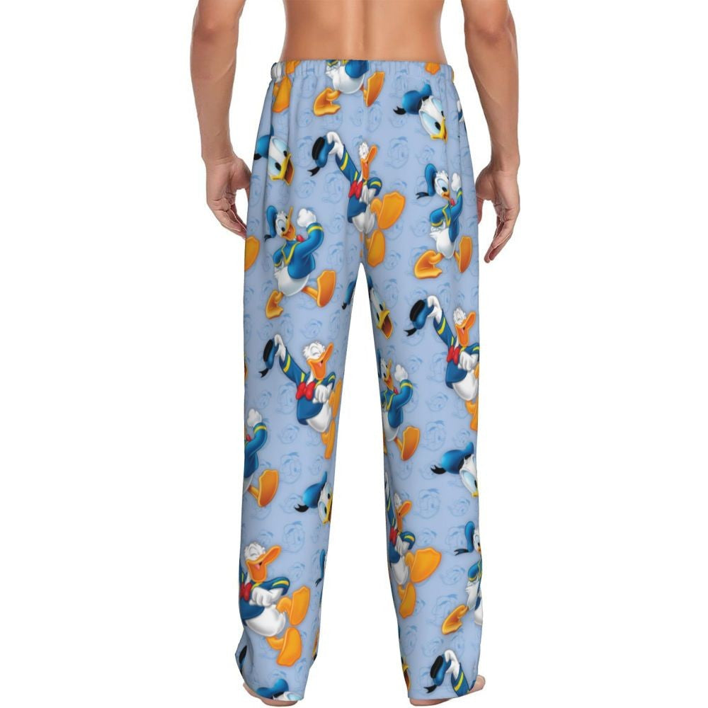 Custom Print Mickey Mouse Donald Duck Pajama Pants Men Sleep Sleepwear Bottoms with Pockets