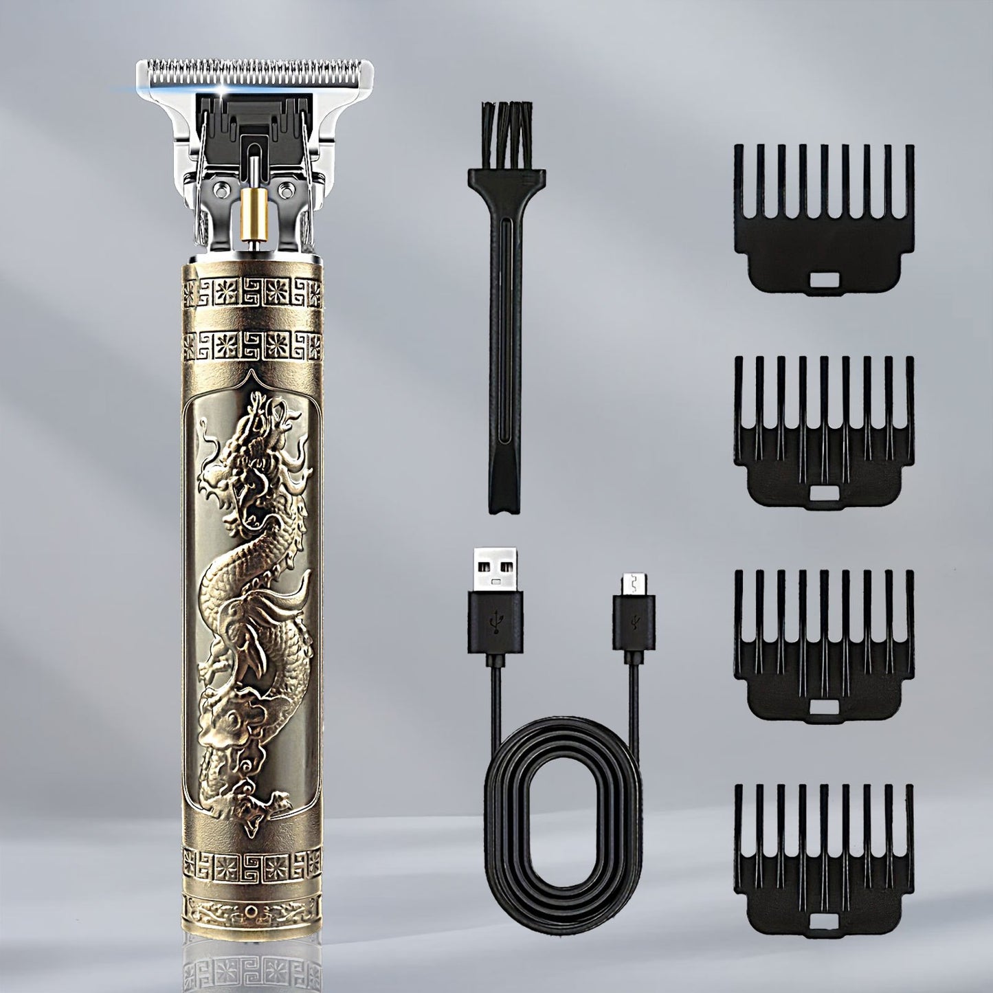 LCD Electric Hair Clipper for Men Oil Shaving Head Pusher Sculpture Shaver Rechargeable Hair Trimmer Hairdressing Set Gifts