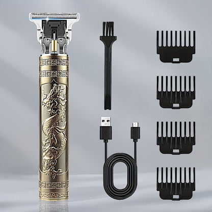 LCD Electric Hair Clipper for Men Oil Shaving Head Pusher Sculpture Shaver Rechargeable Hair Trimmer Hairdressing Set Gifts