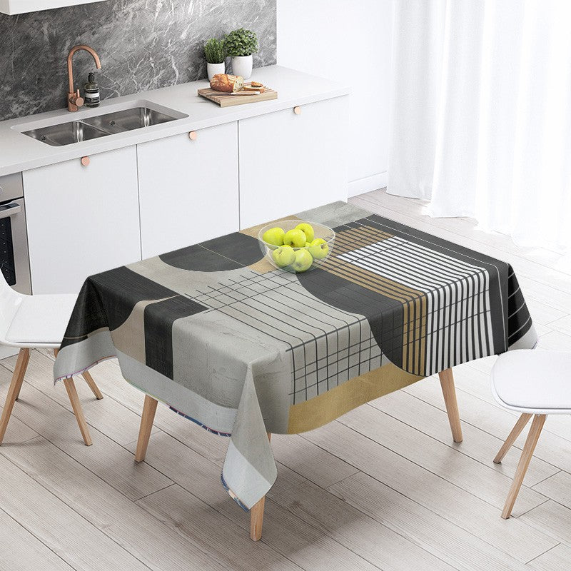 Abstract Geometric Tablecloth Waterproof Stain Resistant Party Decoration Restaurant Cafe Dining Table Tablecloths 140X200cm