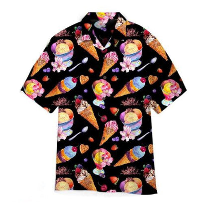 2024 Hawaiian Shirt For Men Summer Ice Cream T-Shirt Beach Prints Short Sleeved Shirt Tops Casual Original Design Men's Clothing