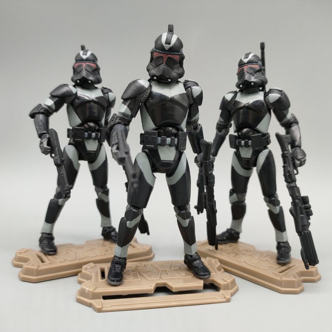 Lote de 3 Bonecos Soltos Star Wars Elite Force 501st 442nd Shadow Utapau Gree Shock Battalion Trooper 3.75" Coleção