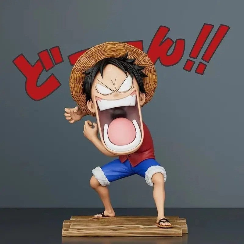 Conjunto de 3 peças One Piece Hungry Trio, Capitão Sanji, Monkey D. Luffy, Roronoa Zoro, modelo de action figure divertido de anime, brinquedo colecionável