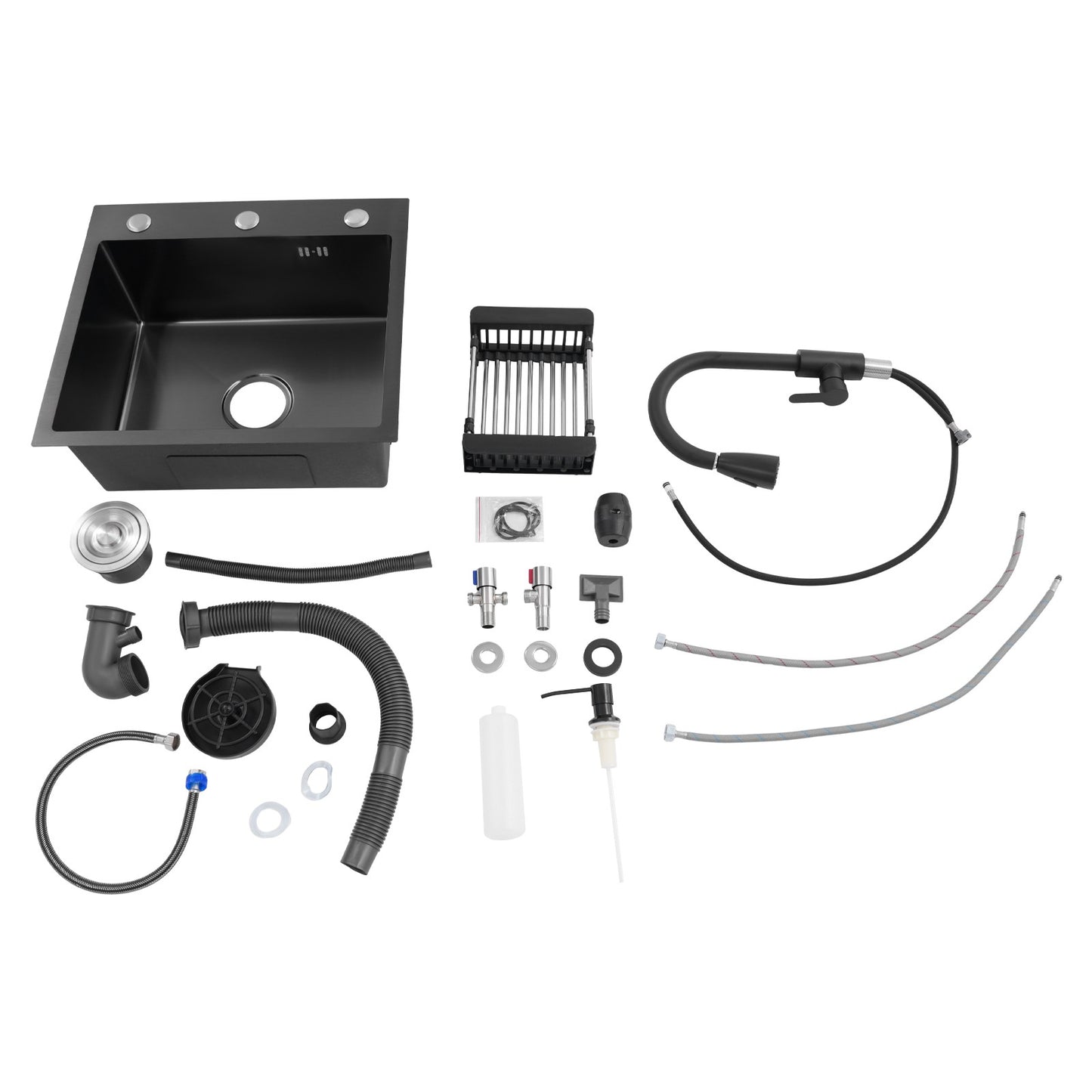 Kitchen Sink with Pull-Out Faucet and Soap Dispenser Multi-functional for Kitchens, Restaurants, Cafes, Bars, Hotels, etc
