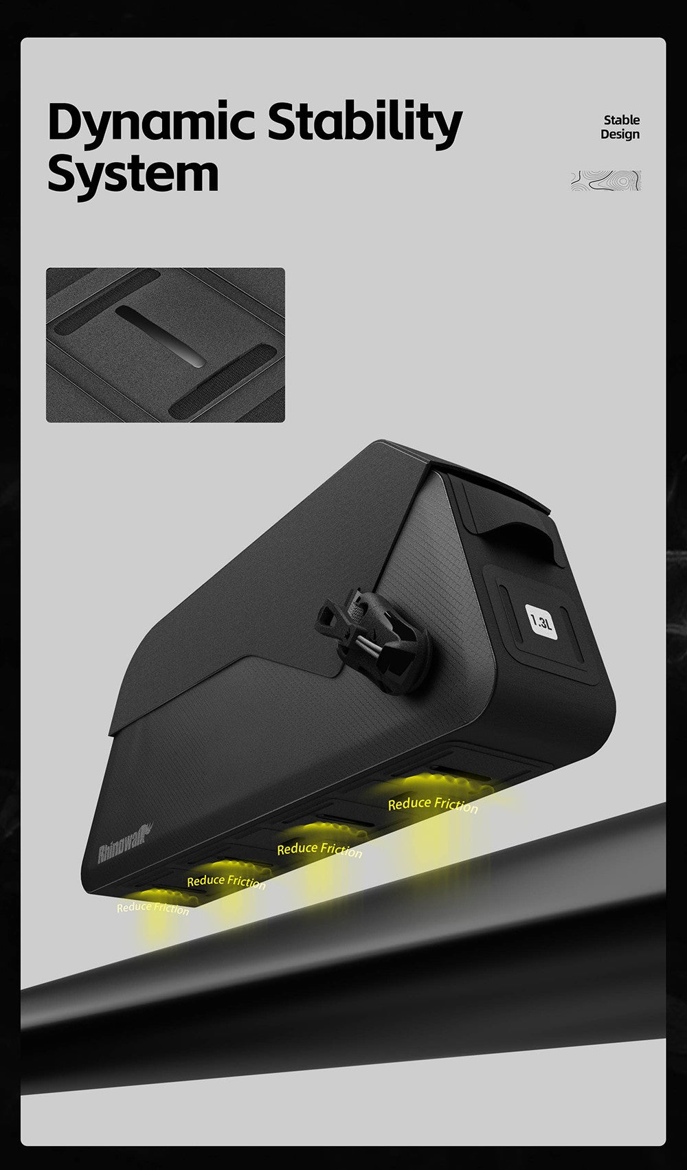 Rhinowalk Bicycle Top Tube Bag Waterproof Bike Front Frame Storage Bag Screw & Strap fixed Cycling Travel For MTB Road Gravel