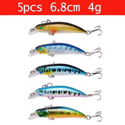 Conjunto de Iscas de Pesca Mini Truta Flutuante Isca Articulada Artifical Crazy Swing Isca Dura de Crank Bait Isca de Lápis