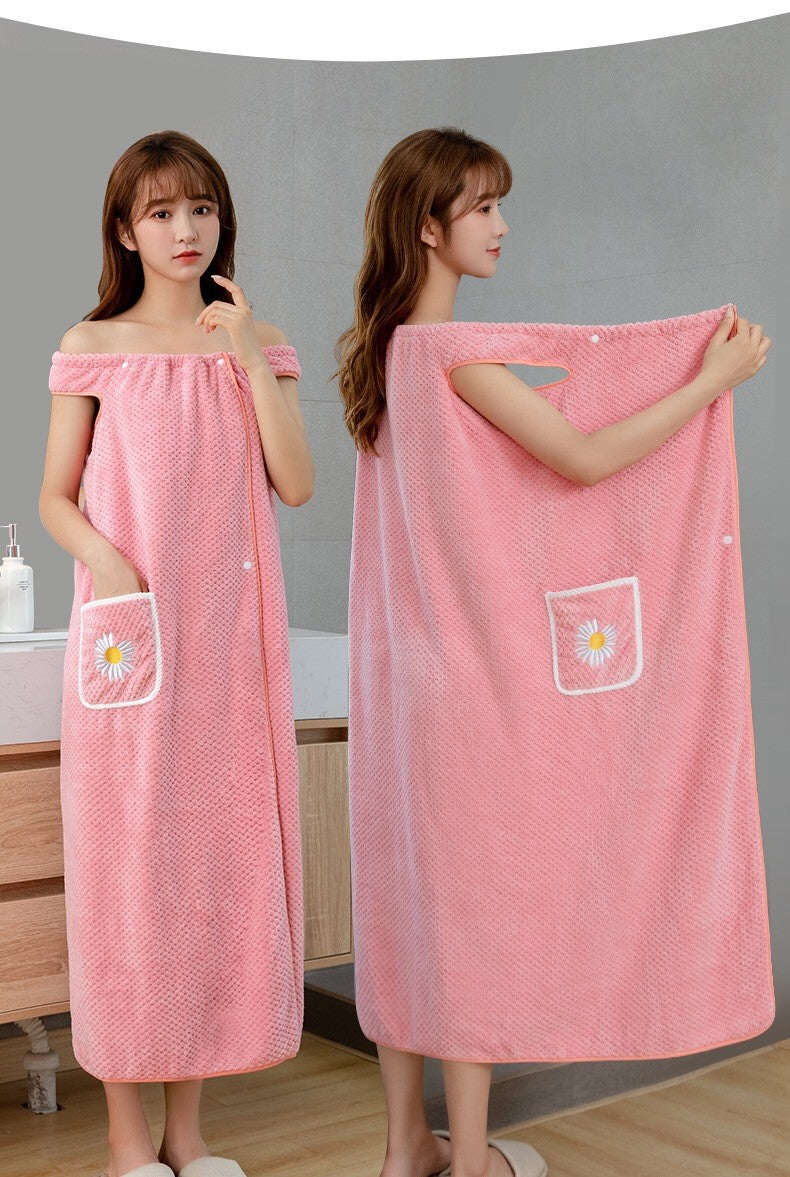 Large Bath towels For Body coral velvet Bath Towels Fashion Lady Wearable Fast Drying Beach Spa Bathrobes Bath Skirt
