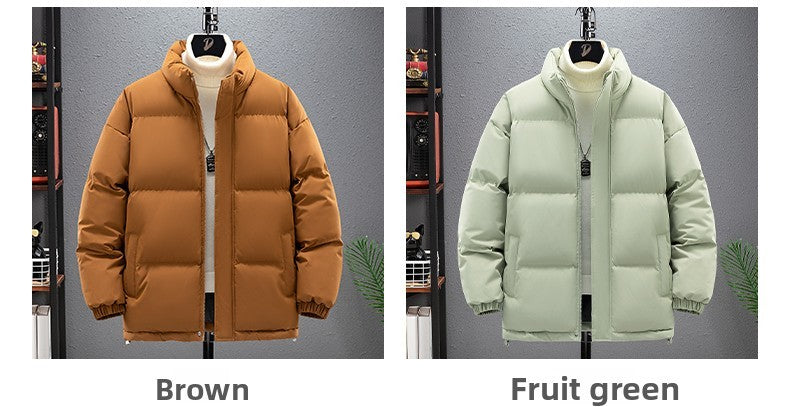 Jaqueta de Pesca Masculina Inverno Marca na Moda Gola Alta Jaqueta Acolchoada Solta Adolescentes Quente À Prova de Frio Casaco Tamanho Grande