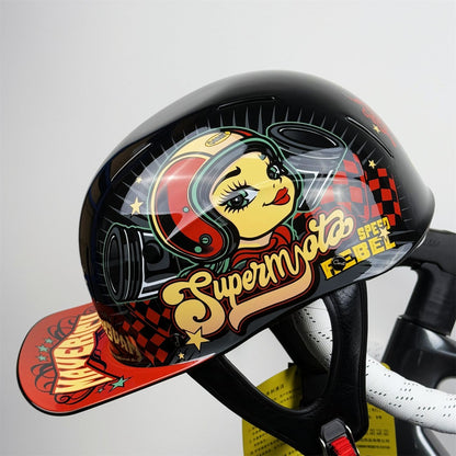 Capacete Retro Meio Aberto para Motocicleta - ABS, Ventilado, Leve, Resistente a Riscos, 4 Estações, Harley/EV, Atacado