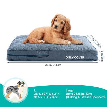 1 capa de cama ortopédica para cães grandes, capa lavável para cama de cão em espuma, colchonete para animais de estimação com acolchoamento multiagulha, capa para cama de caixa para cães