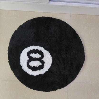 LAKEA Halloween 8 Ball Rug Indoor Home Decoration Spooky Halloween Gifts 8 Ball Accent Round Tufting Soft Rug Horror Movie Mat