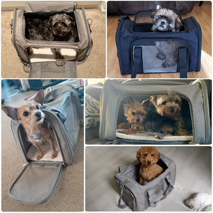 Bolsa de Transporte para Cães Mochila Soft de Lado Mochilas para Animais de Estimação de Gato Transportadores para Cães Bolsas de Viagem Aprovadas pela Companhia Aérea para Cães Pequenos Gatos Passeio