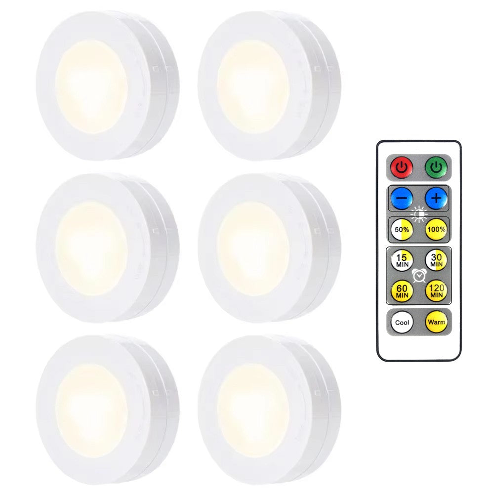 Luzes de LED Sem Fio com Controle Remoto Dimerizável a Pilha para Cozinha, Armário e Guarda-Roupa