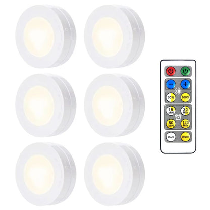 Luzes de LED Sem Fio com Controle Remoto Dimerizável a Pilha para Cozinha, Armário e Guarda-Roupa