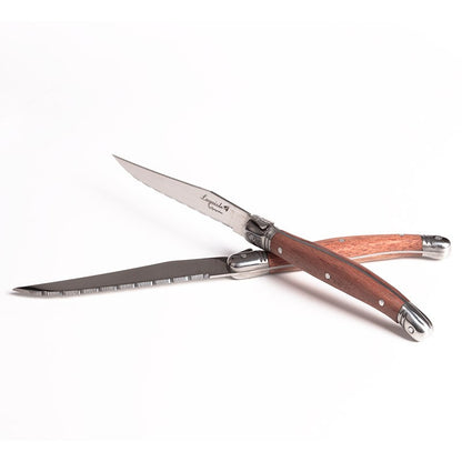 6-7pcs 9inch Stainless steel Laguiole Steak Knives Wooden Table Dinner Knifes Wood handle Japanese Cutlery  Korean Dinnerware