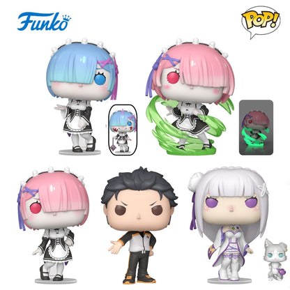 Re:ZERO?Starting Life in Another World Anime Figure Subaru Natsuki Emilia Rem Rem (GLOW) FUNKO POP Limited Edition Toy Gift