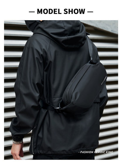 MATE ELAN Urban Business Thin Crossbody Shoulder Bag Men Fashion Waterproof Waist Fanny Pack Chest Bags Black Best iPad Bumbag