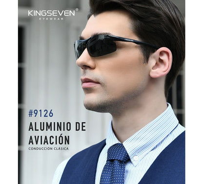 Genuine KINGSEVEN Polarized Men Aluminum Sunglasses Driving Mirror Lens Male Sun Glasses Aviation Women For Men Eyewear 9126