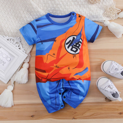 IURNXB Baby Romper Short Sleeve Onesie Boys Newborn Infant Bodysuit Cartoon Print Cosplay Costume Jumpsuit Summer Outfits 1-18M