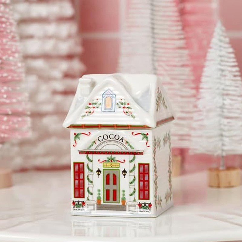 ?1PCS Holiday Village Spice House Set, Mini Christmas Gingerbread Houses Jars, Kitchen Countertop Festive Decor, New Year Gifts