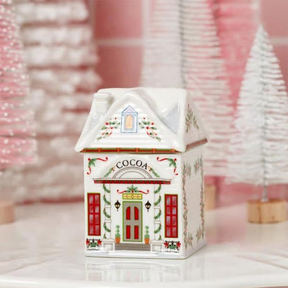 ?1PCS Holiday Village Spice House Set, Mini Christmas Gingerbread Houses Jars, Kitchen Countertop Festive Decor, New Year Gifts