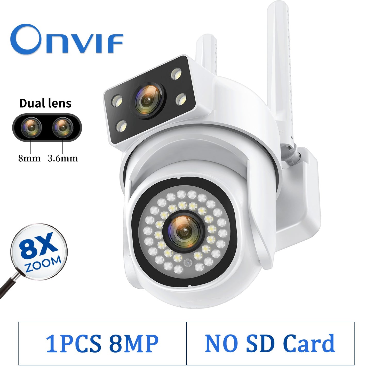 8MP 5G PTZ Dual Lens Camera Wifi IP Security Surveillance Dual Screen Video Full Color Night Vision Outdoor 6MP Cameras 8x Zoom