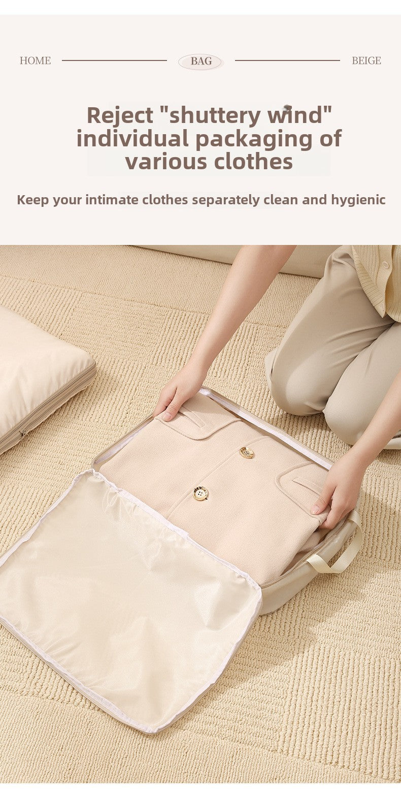 4Pcs/Set Travel Compression Packing Cubes Bag Portable Suitcase Clothes Organizers Waterproof Luggage Storage Cases Drawer Bags