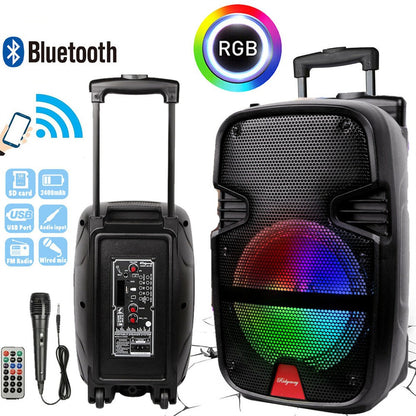 Caixa de Som Portátil Bluetooth Sem Fio 3000 Watts para Festas com Microfone e Controle Remoto, Subwoofer de 8 polegadas, Áudio Grande de Alta Qualidade