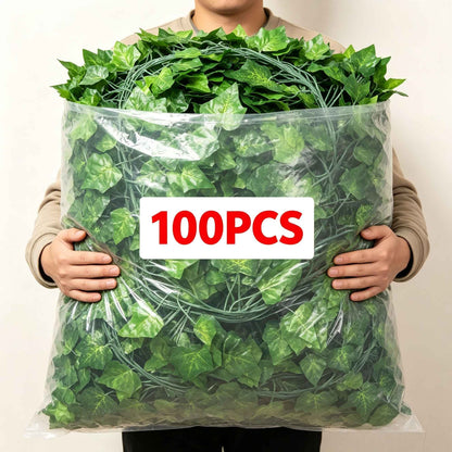 Artificial Green Ivy Leaf Rattan Creeper Leaves Vine Hanging Garland DIY Fake Fl