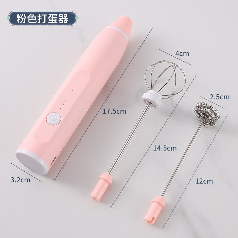 Handheld milk frother, egg beater, electric coffee machine, 3-speed rechargeable jam cake cream machine, kitchen blender