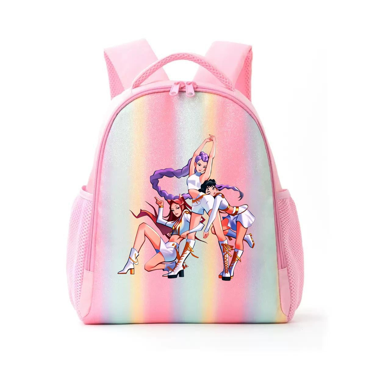 Mochila de Caçadores de Demônios KPop Estampa de Desenho Animado Anime Bolsas de Ombro para Estudantes Organizador de Papelaria Grande Capacidade Presentes de Volta às Aulas