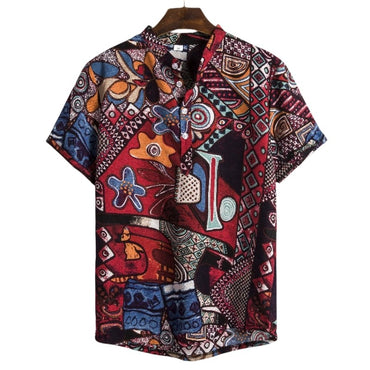 2024 new Hawaiian Cotton High Quality Shirts Men's Oversize Shirt Man Tiki Fashion Clothing Blouses Luxury Social T-shirts