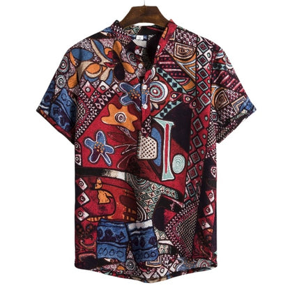 2024 new Hawaiian Cotton High Quality Shirts Men's Oversize Shirt Man Tiki Fashion Clothing Blouses Luxury Social T-shirts