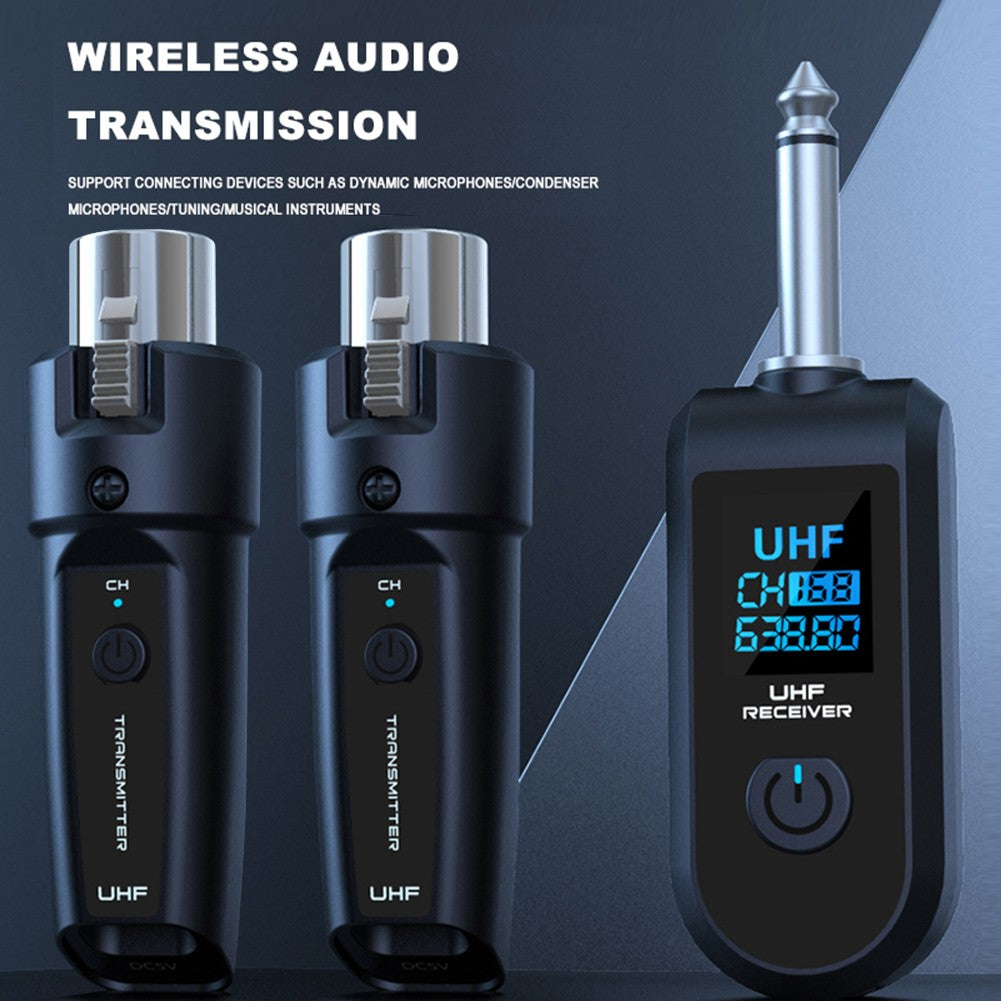 Conversor de Microfone Sem Fio XLR Recarregável Transmissor e Receptor Microfones para Mesa de Áudio Microfone Dinâmico Guitarra Elétrica
