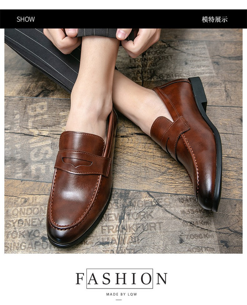 Men's Dress Shoes Trend Casual Business Leather Shoes For Men Classic Slip On Formal Social Wedding Leather Shoes Men Loafers