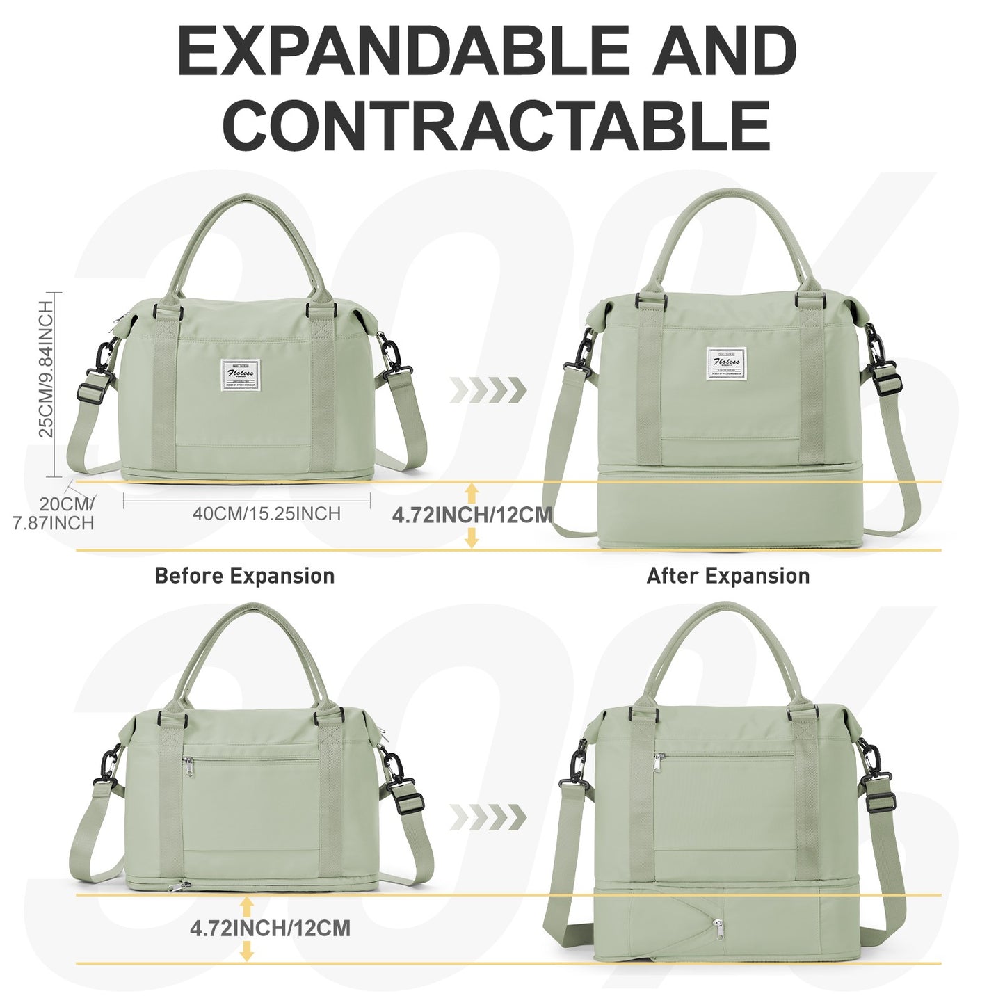 Travel Bags for Women Men, Expandable Handbag Travel Duffle Bag for Plane Ryanair 40x20x25 Cabin Weekend Bag Gym Bag Sports Bag