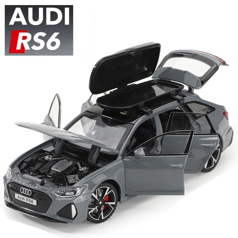 1/32 Audi RS6 Modelo de Carro de Brinquedo com Luz Sonora Portas que Abrem Liga Diecast Modelo de Veículo de Coleção Brinquedo para Menino Adulto Presente de Festival