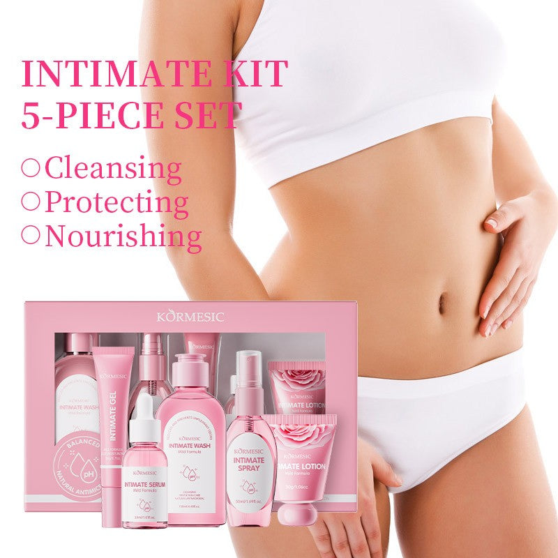 5 unidades/conjunto KORMESIC Kit de cuidados íntimos femininos diário, rotina de pele, lavagem de beleza, banho, clareamento, delicado, suave