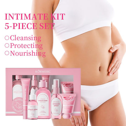 5 unidades/conjunto KORMESIC Kit de cuidados íntimos femininos diário, rotina de pele, lavagem de beleza, banho, clareamento, delicado, suave