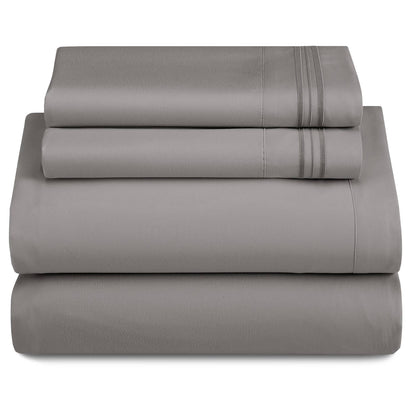 4-piece set of solid-colored bed sheets - 1801 series fashionable and comfortable bedding set