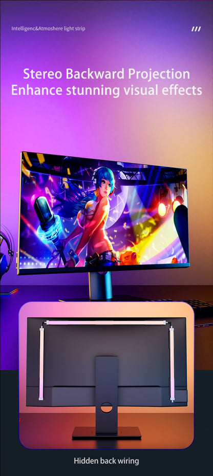 Smart LED Gaming Strip Light Computer Monitor Backlight Sync Strip Light RGB Light Bar Screen USB Gaming Bedroom Decor Lamp