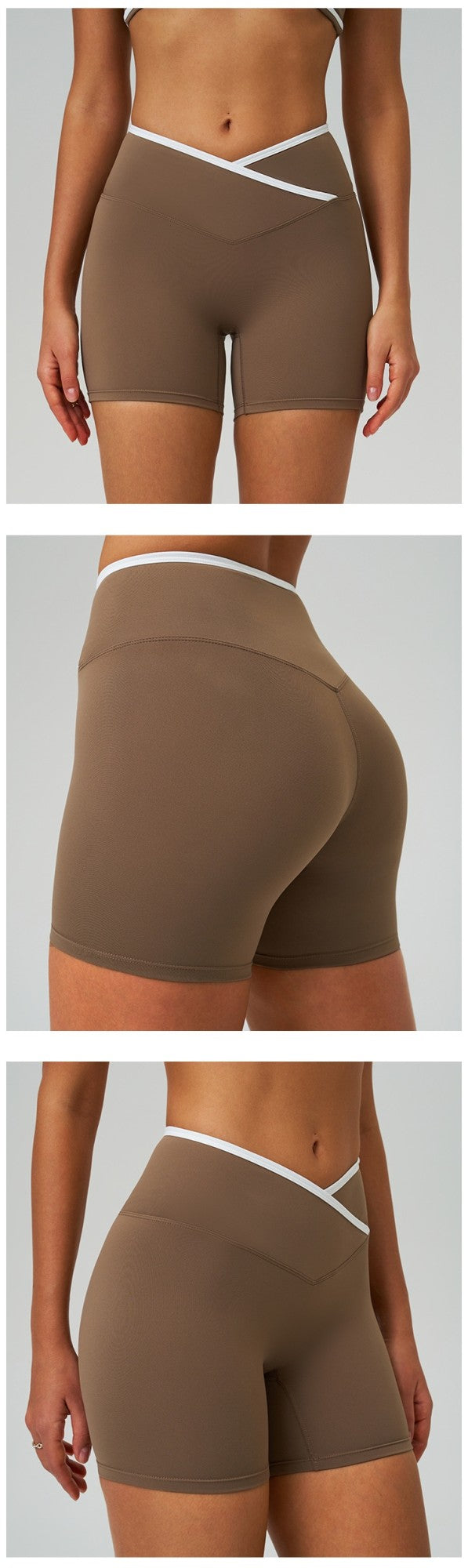 Women Splicing front waist cross Fitness Sport Sports Short High Waist Gym Yoga Short Legging Soft Tight Athletic Comprehensive