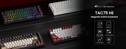 Teclado Gamer AKKO TAC75 HE com Switches Magnéticos 75% Rapid Trigger 0.005mm 8K RGB com Fio Teclado Personalizado para Esports
