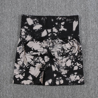 TieDye Sexy Gym Summer Shorts Woman Casual High Waist Outdoors Sport Seamless Shorts Push Up Fitness